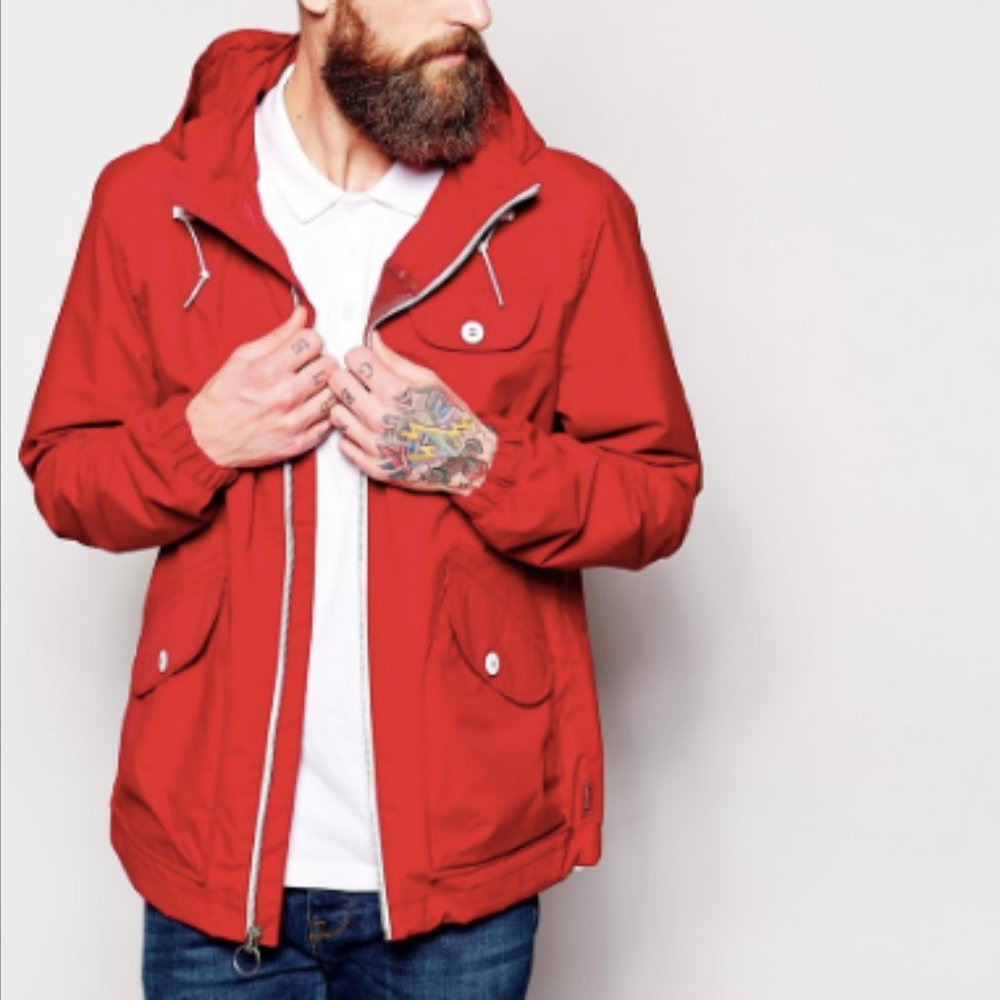 Penfield Rochester red rain jacket, men's S